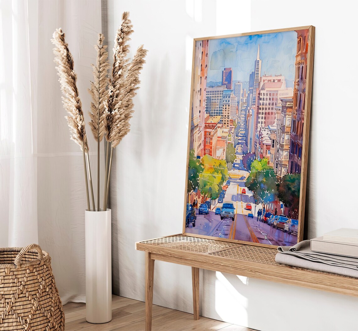 San Francisco Cityscape Watercolor Art Print - Image 2