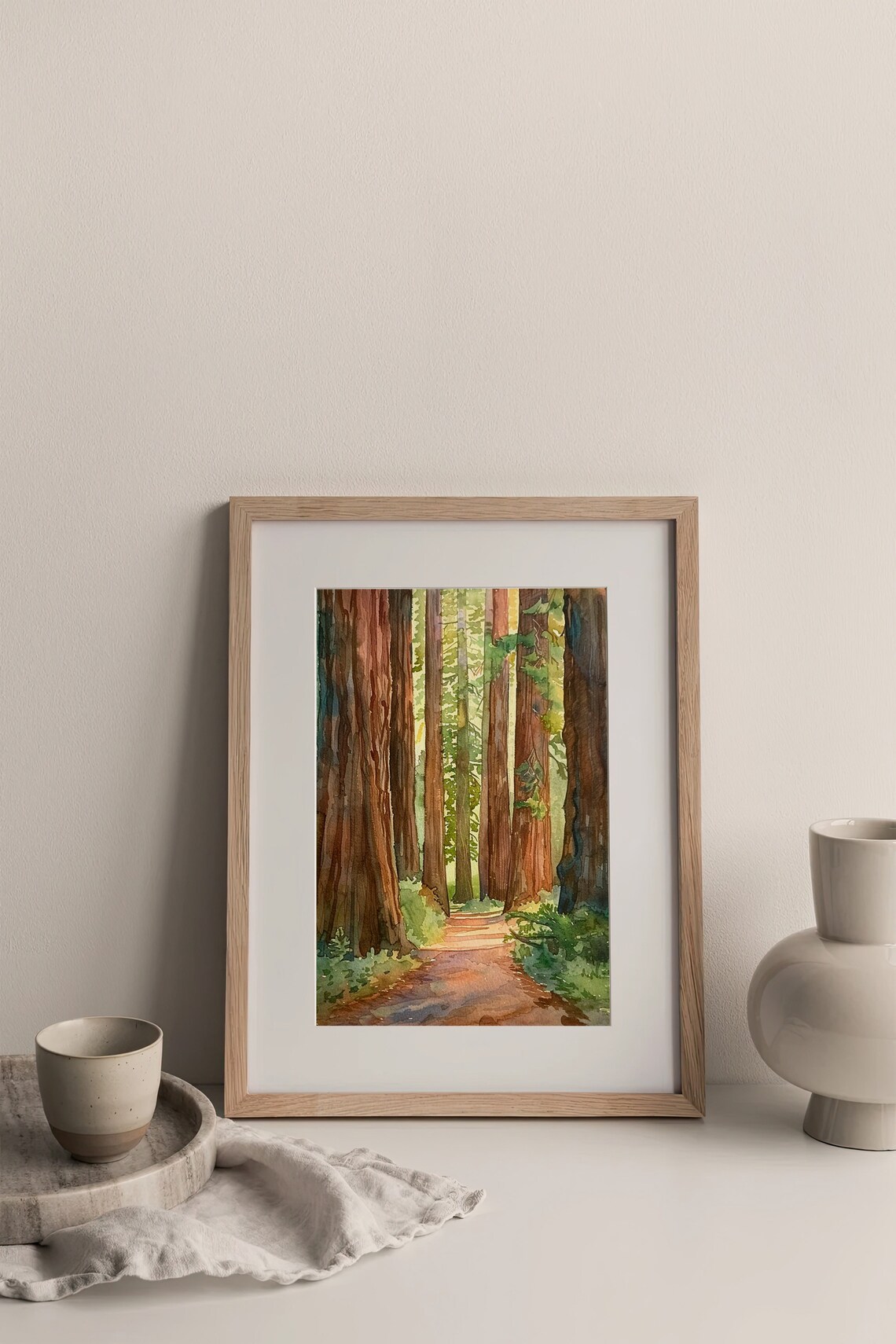 Redwood National Park Watercolor Art Print, California - Image 3