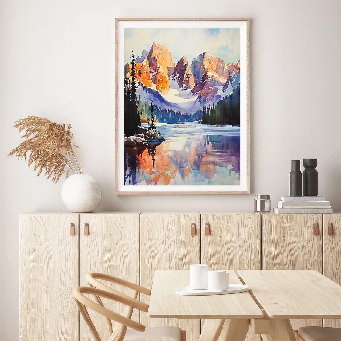 Rocky Mountains Landscape Watercolor Art Print - Image 5
