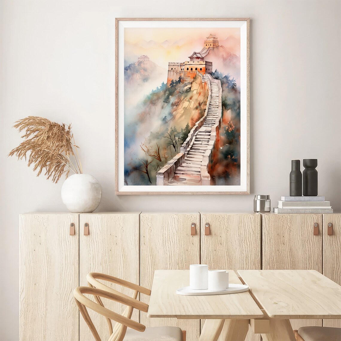 Great Wall of China Watercolor Travel Poster - Image 4