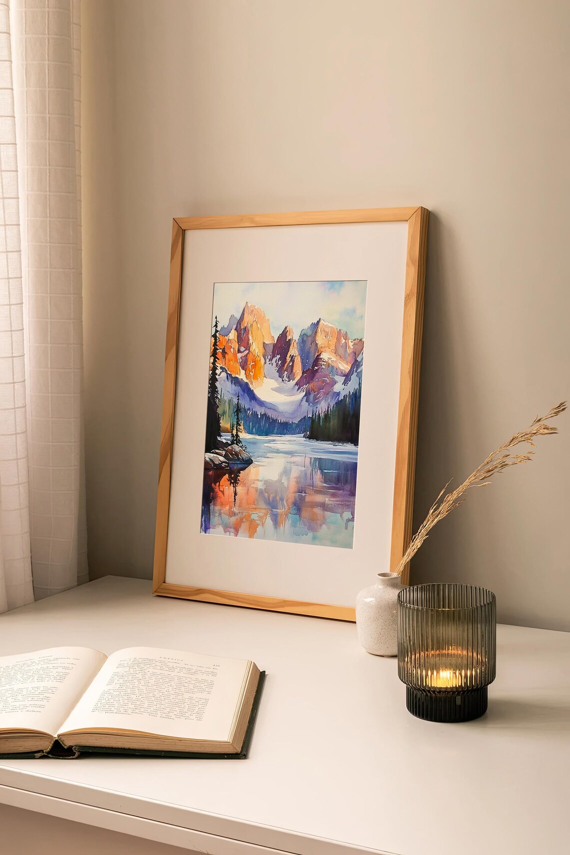 Rocky Mountains Landscape Watercolor Art Print - Image 2