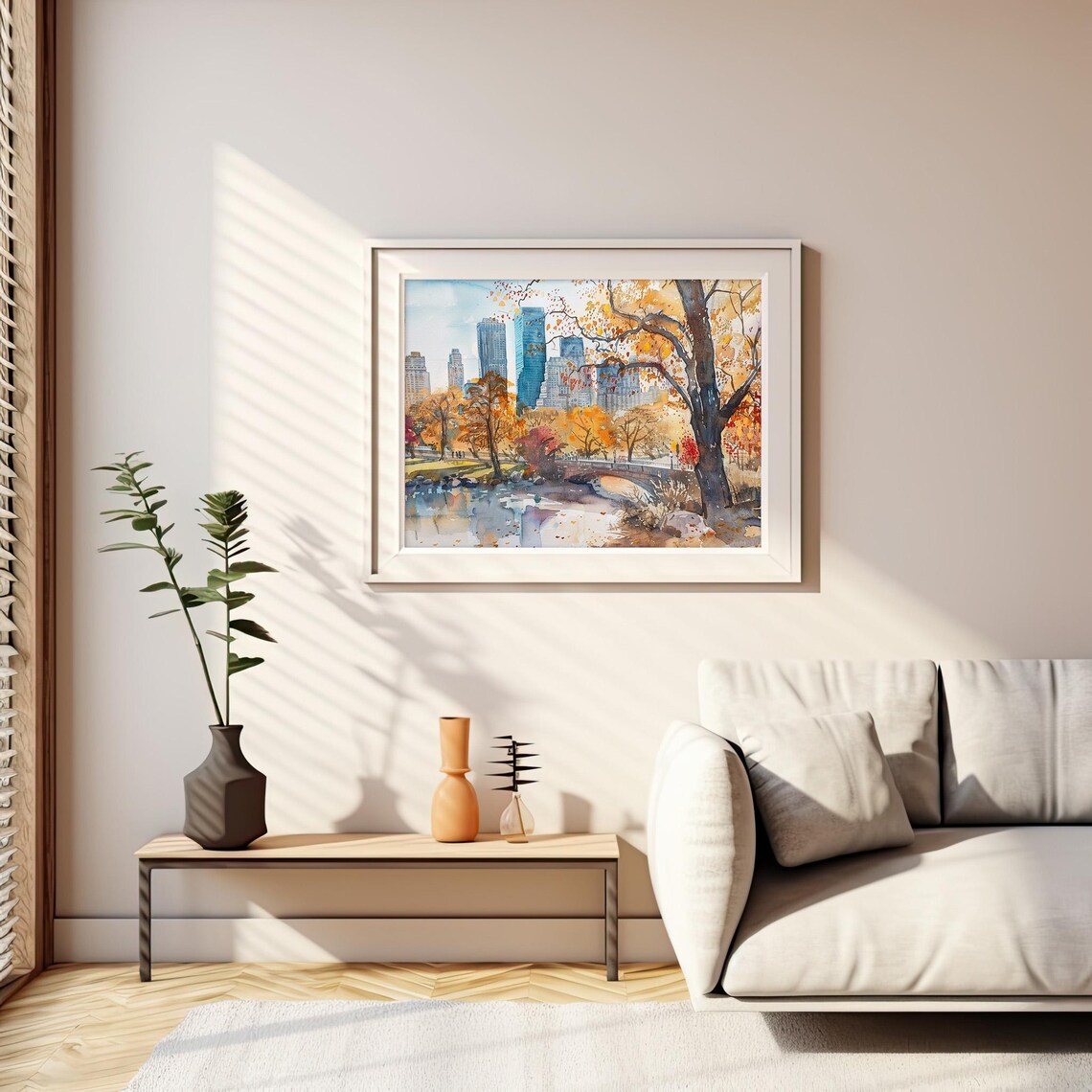 Autumn Central Park Watercolor Art Print, New York - Image 2