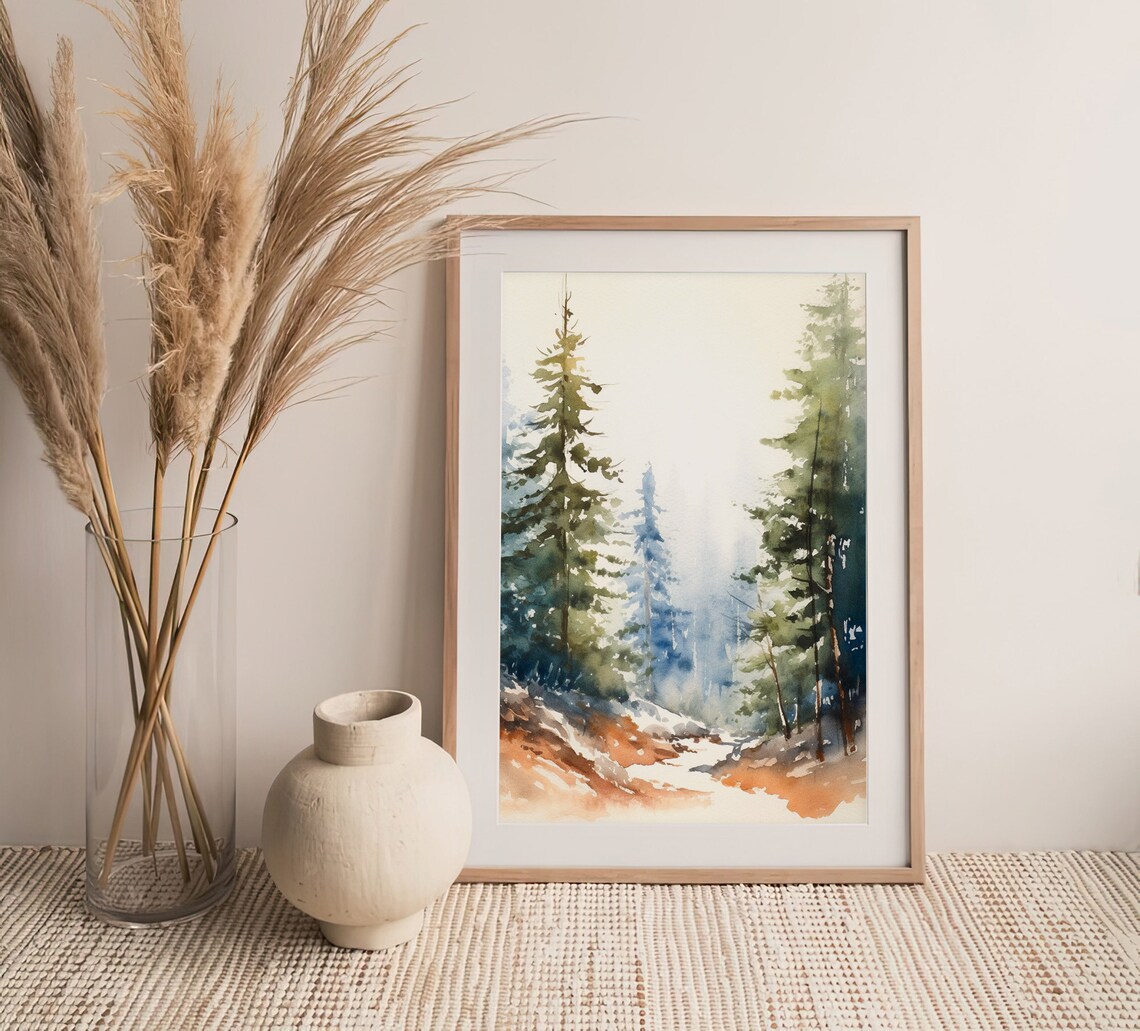 Geirangerfjord Watercolor Art Print, Norway Landscape - Image 3