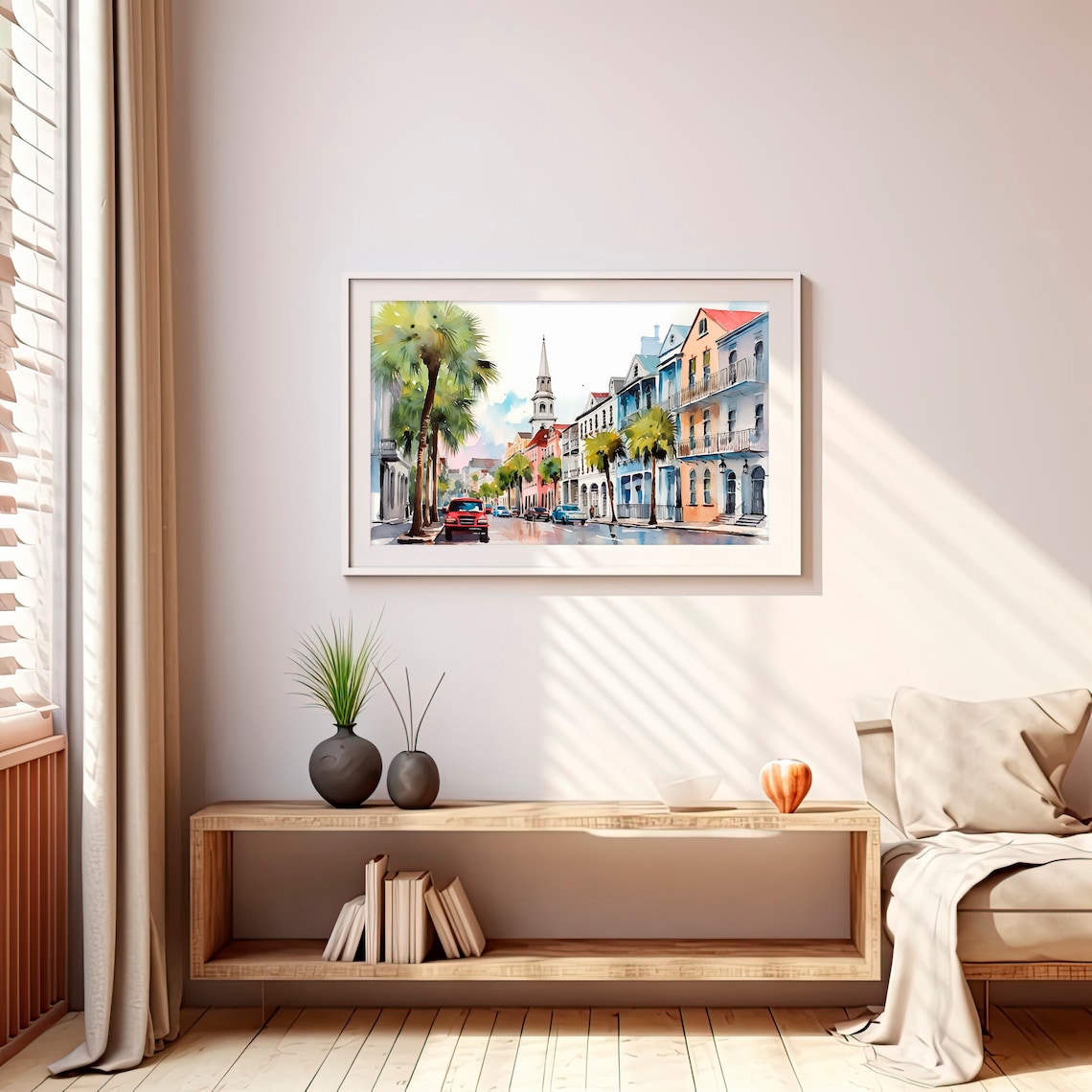 Charleston Watercolor Cityscape Art Print - Image 4