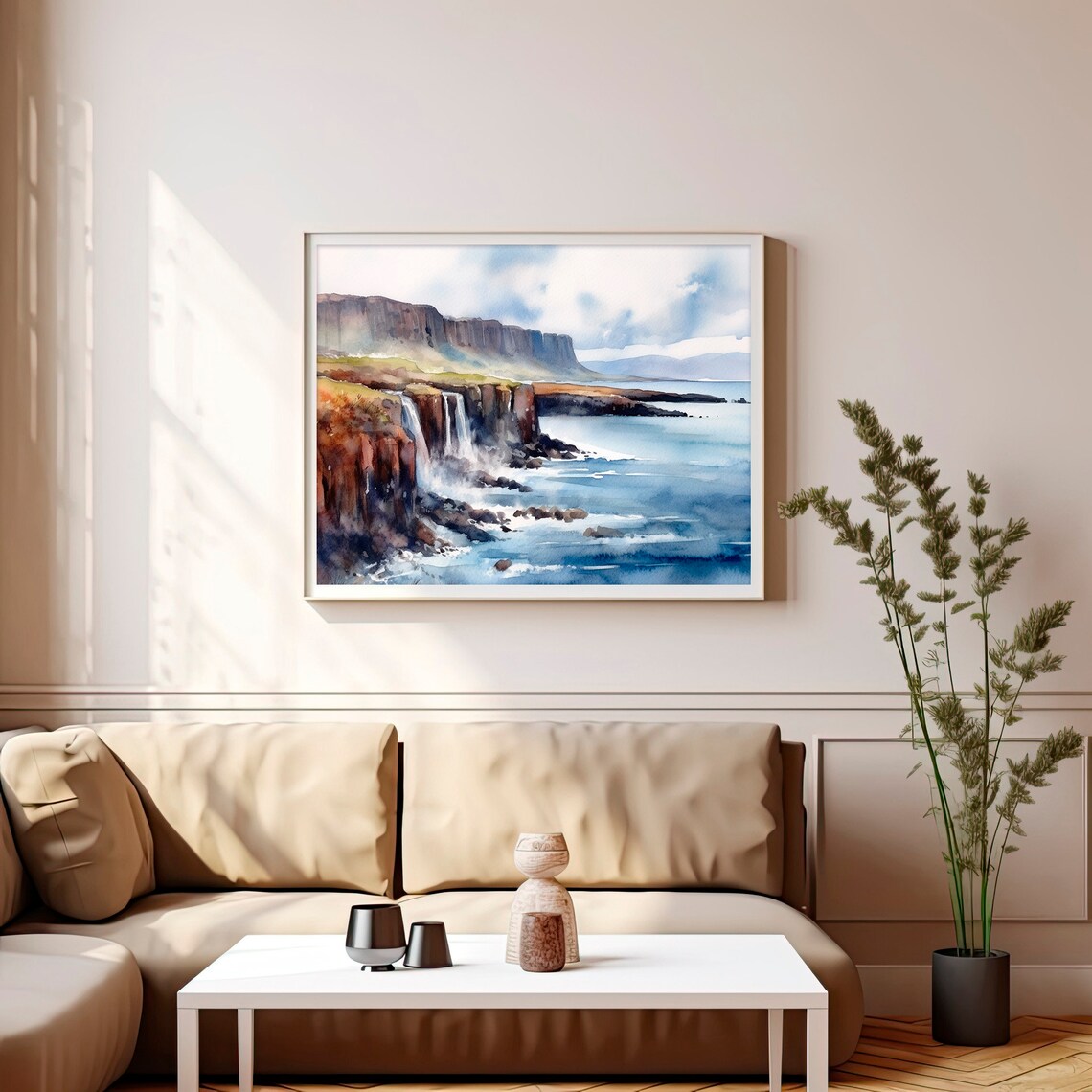Isle Of Skye Watercolor Art Print, Scotland Seascape - Image 2