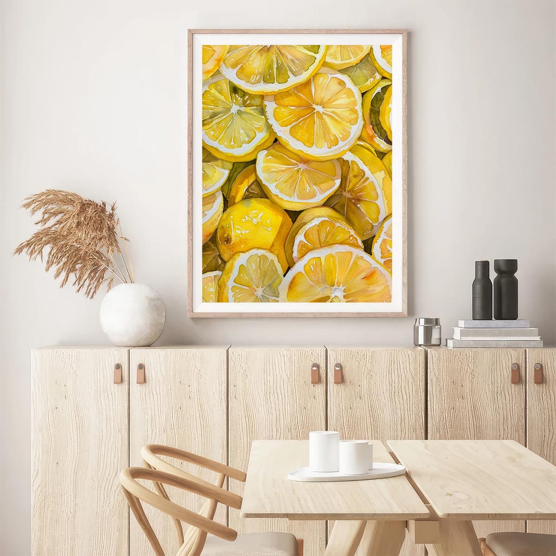 Stunning Lemon Slices Citrus Pattern Bright Watercolor Poster - Image 5