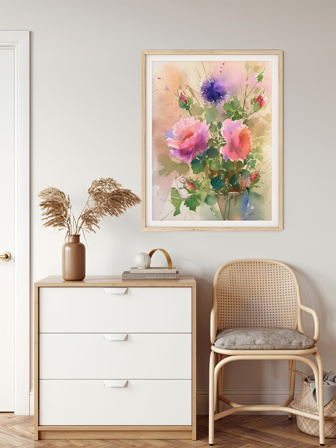 Roses, Shamrock and Thistle Watercolor Art Print - Image 5