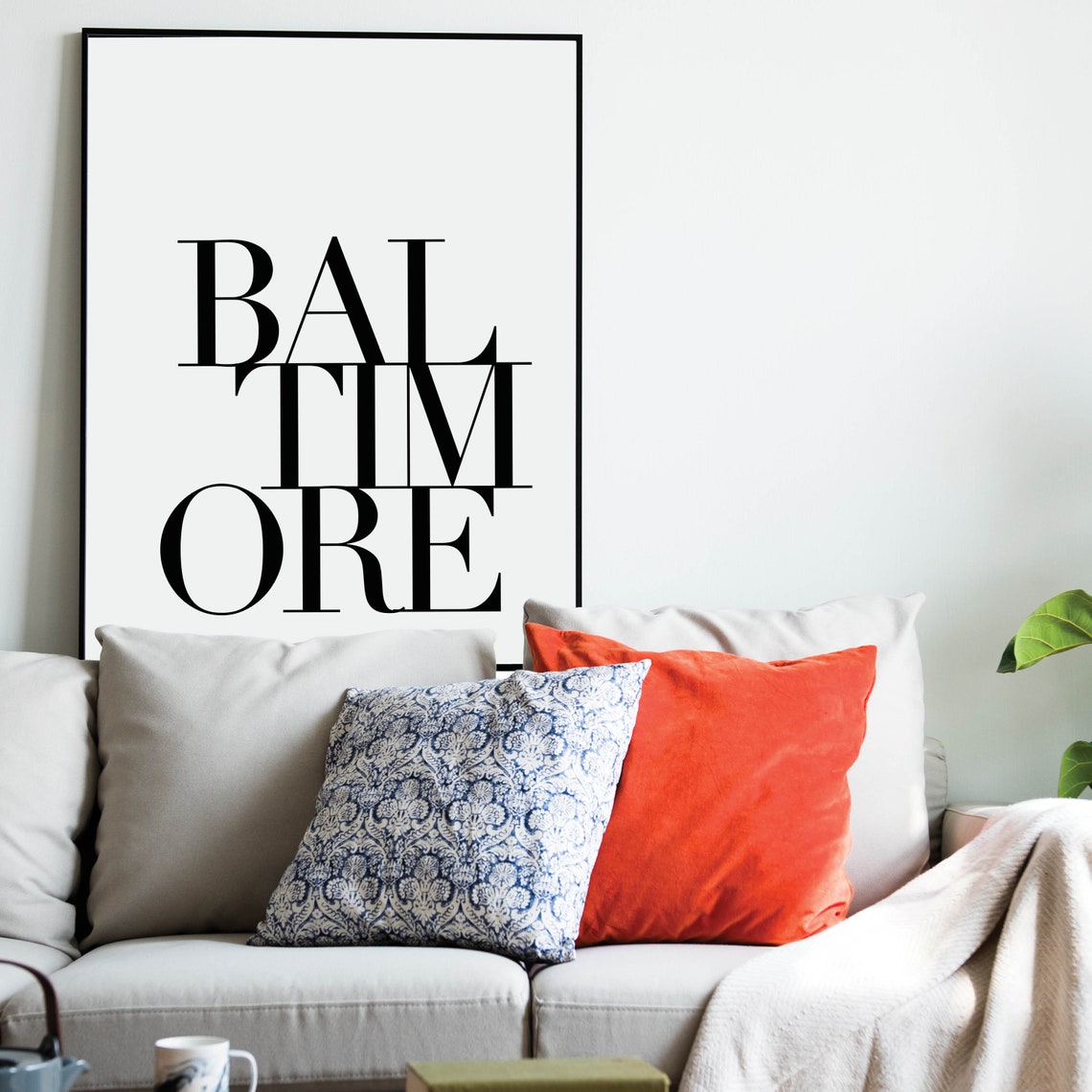 Baltimore Maryland Minimalist Stacked Serif Typography Poster - Image 4