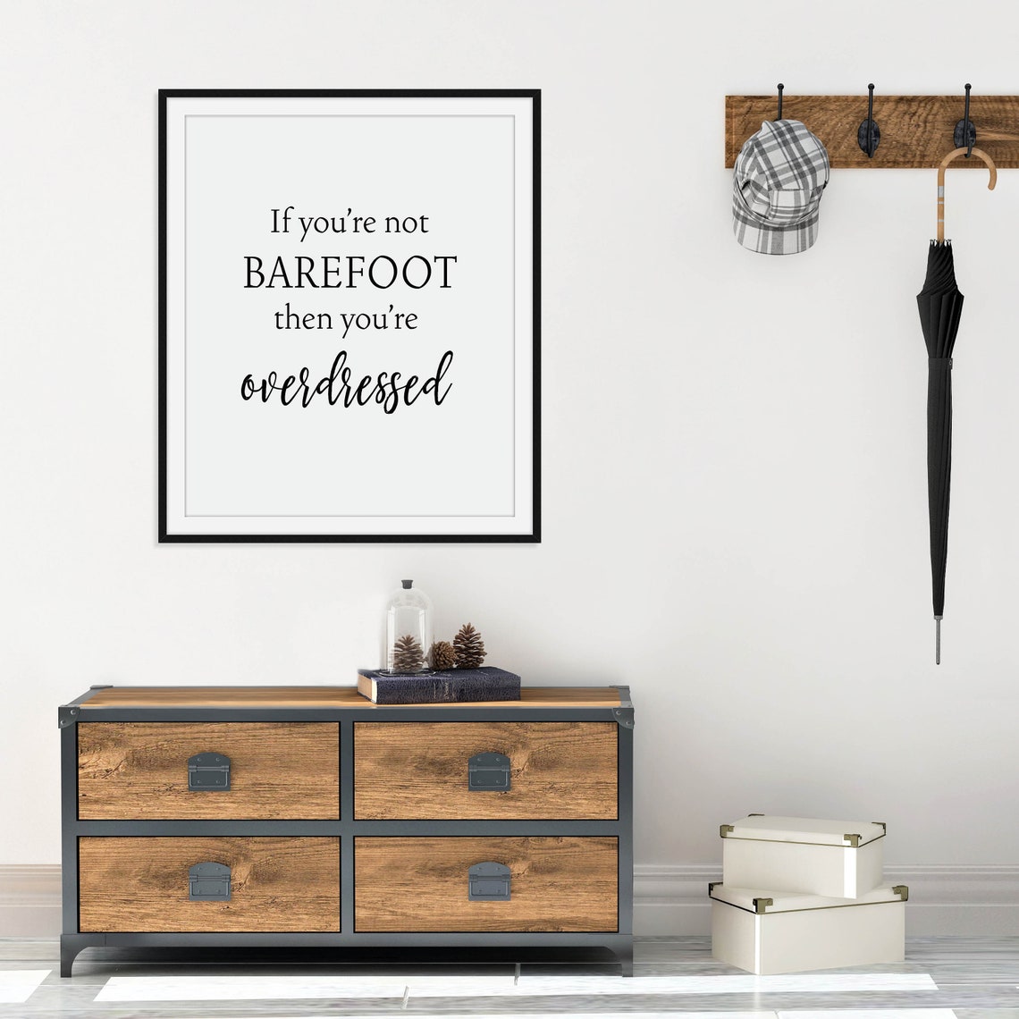 If You Are Not Barefoot Then You Are Overdressed Beach Quote Poster - Image 2