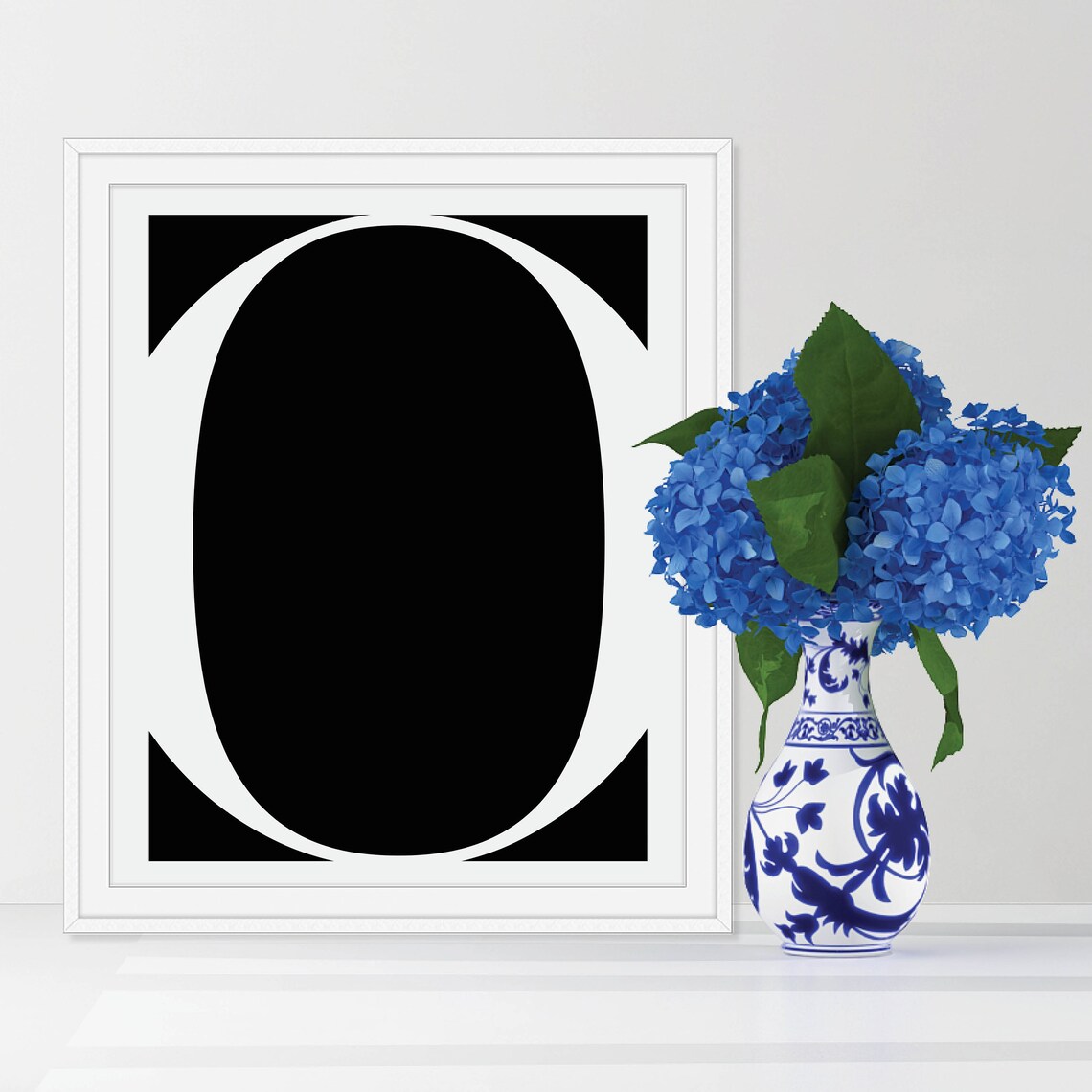 Black And White Initial Letter Art Bold Serif Typography Poster - Image 5