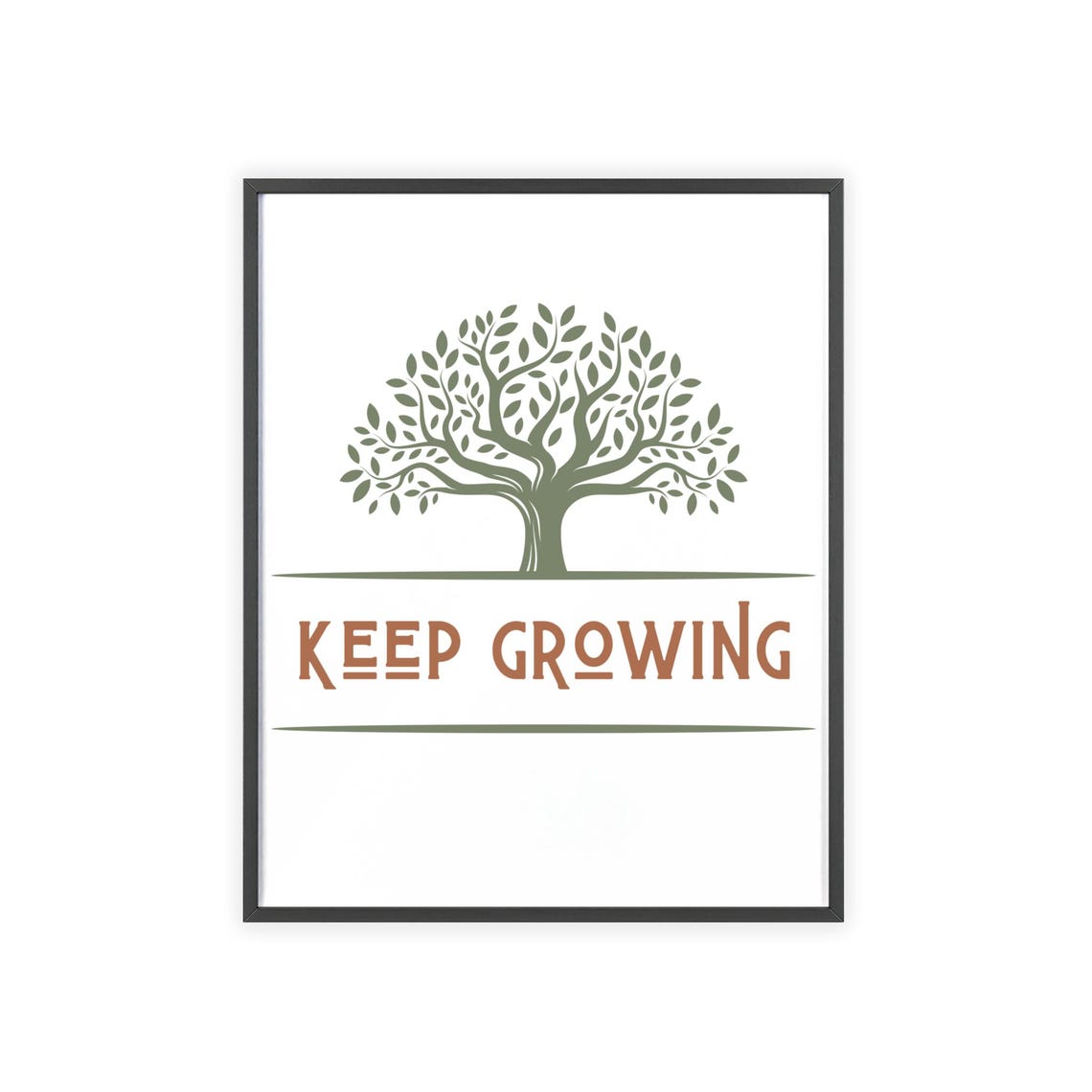 Keep Growing Green Tree Minimalist Nature Inspirational Poster - Image 3