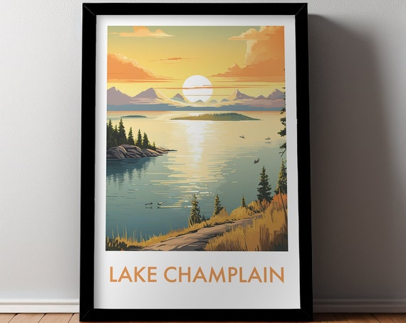 Lake Champlain Poster Home Decor Home Decor Art Lake Picture Gift For Her Gift For Him