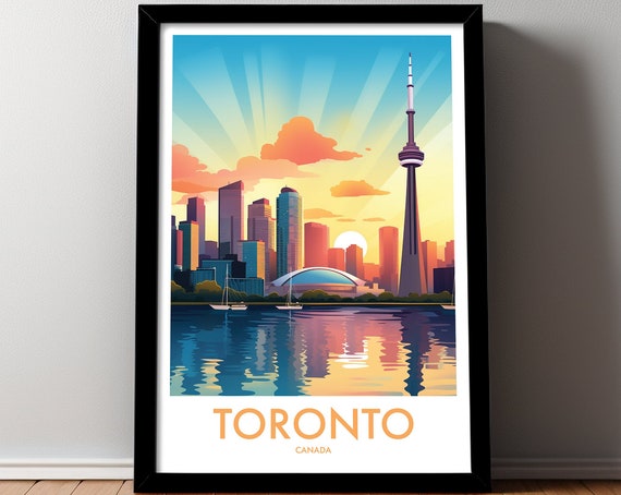 Toronto Poster Travel Poster Gift Hiking Wall Art Hiking Holiday Gift For Her Gift For Him