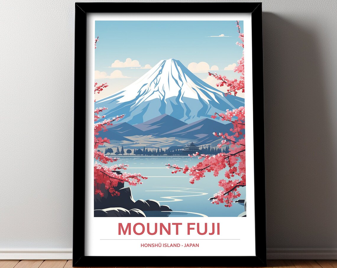 Mount Fuji Travel Poster, Asia Art Print