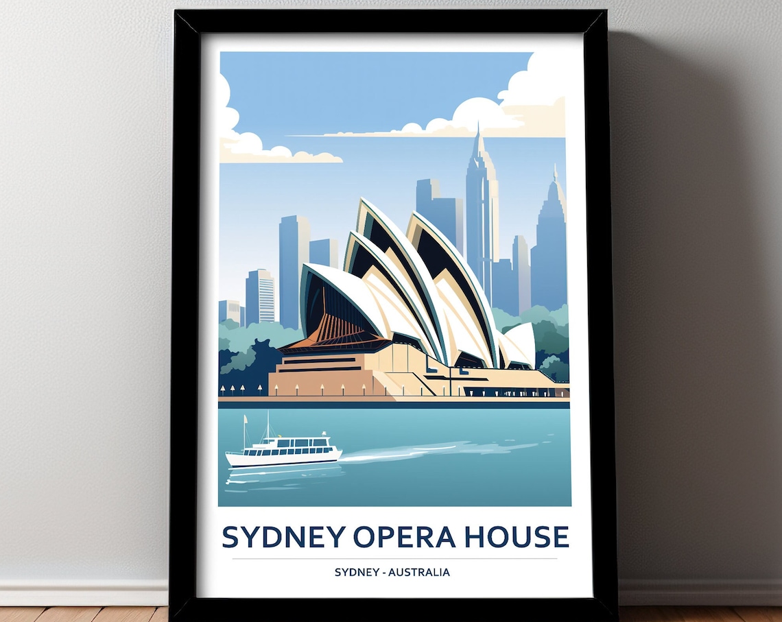 Sydney Opera House Travel Poster, Wall Art Print