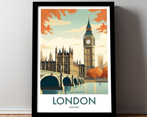London England Home Decor Travel Poster