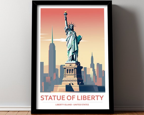 Statue Of Liberty Poster Travel Art Poster Print Art Instant Home Decor Gifts For Her Gifts For Him