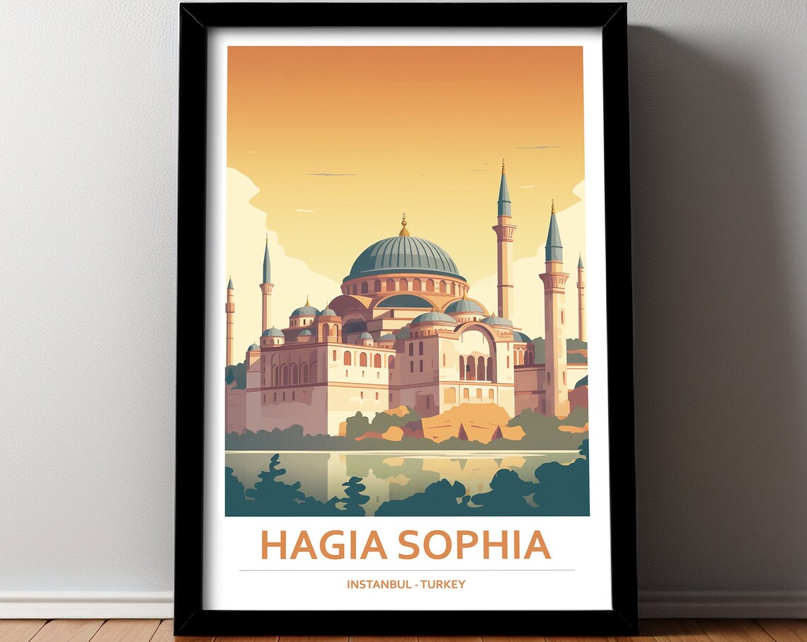 Hagia Sophia Travel Poster, Home Decor Art Print