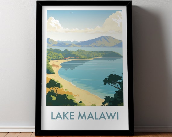 Classic Lake Malawi Poster A Home Decor Wall Art Art Gift For Her Gift For Him