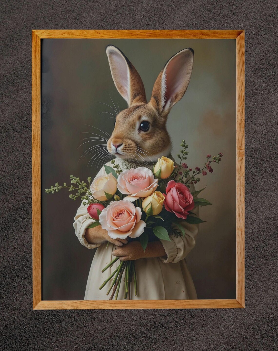 Cute Spring Bunny Art Print, Easter Decor