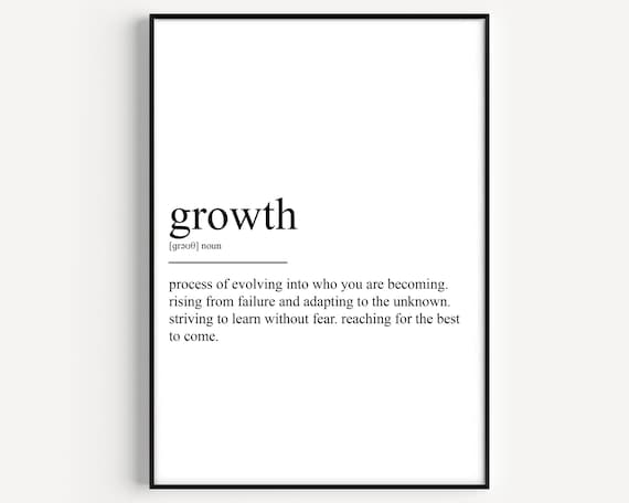 Growth Motivational Definition Dictionary Word Inspiring Wall Art