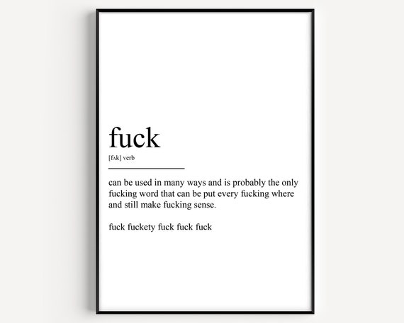 Fuck Definition Typography Quote Art Print