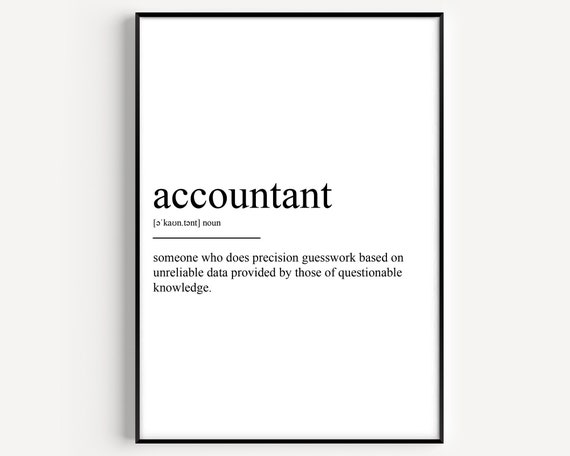 Accountant Definition Typography Art Print