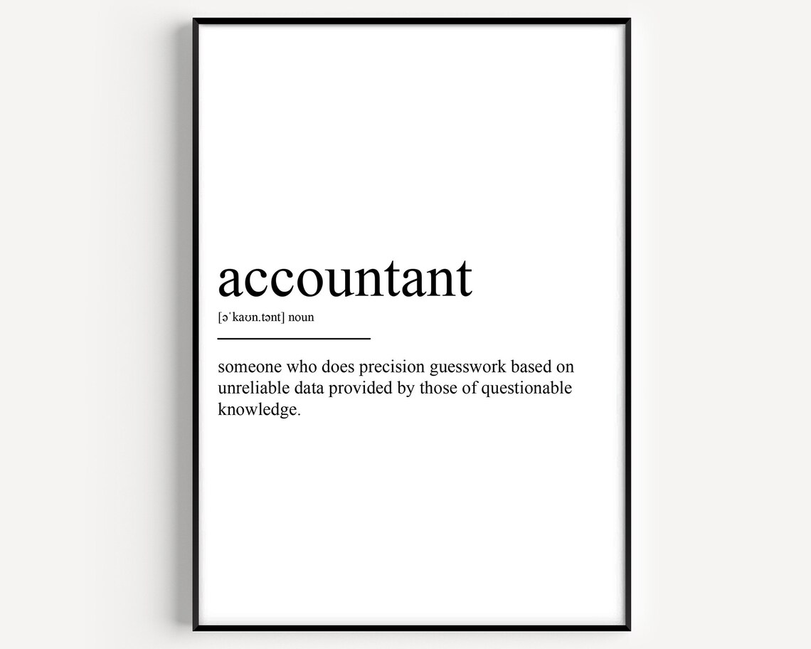 Accountant Definition Typography Art Print