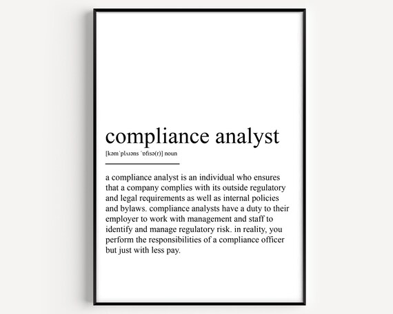 Compliance Analyst Definition Poster