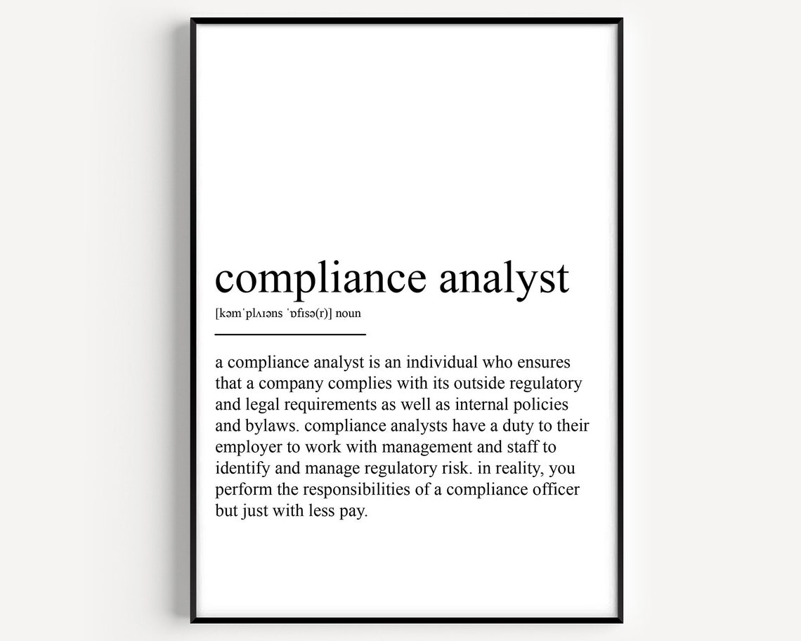 Compliance Analyst Definition Poster