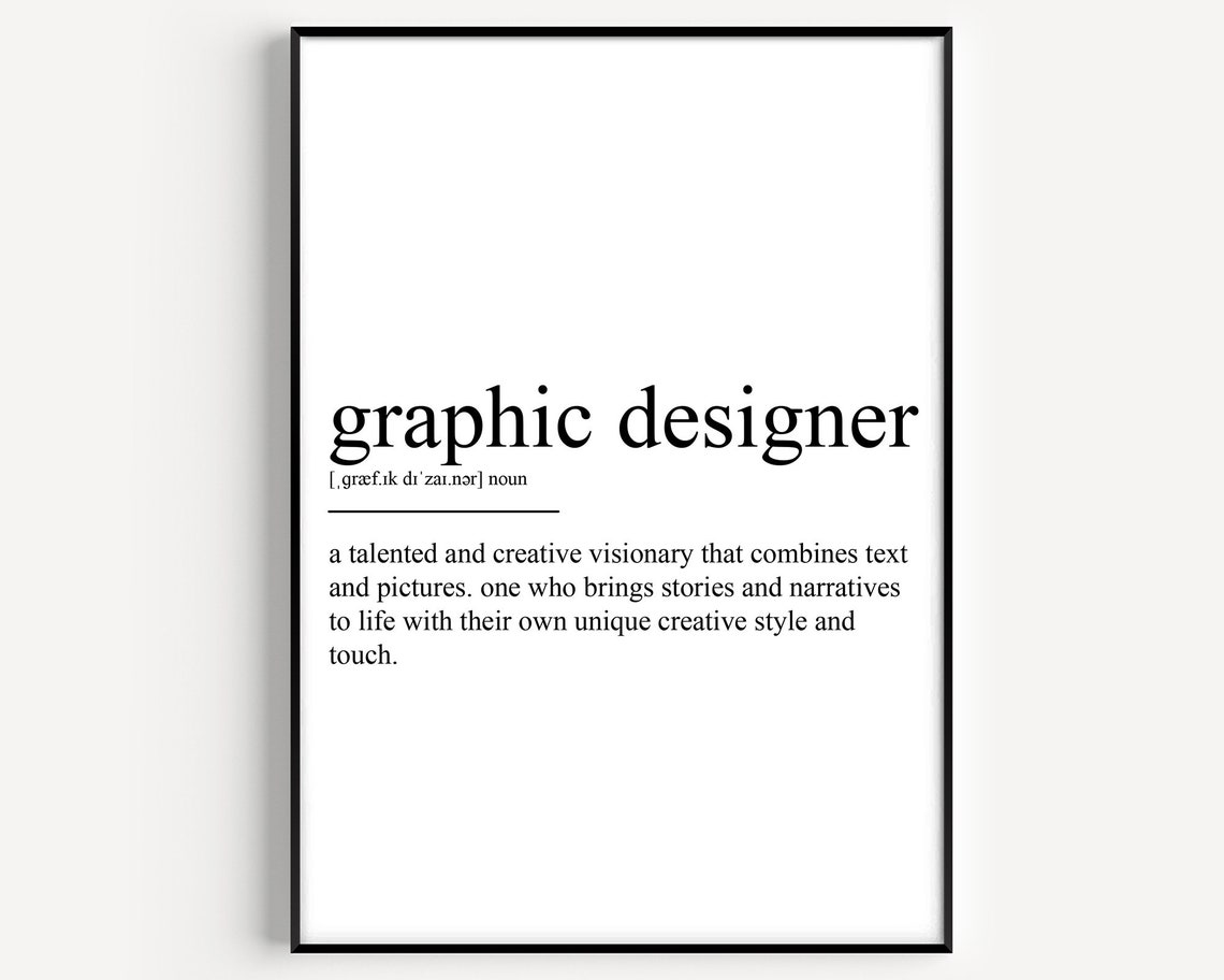 Graphic Designer Funny Definition Dictionary Office Wall Art