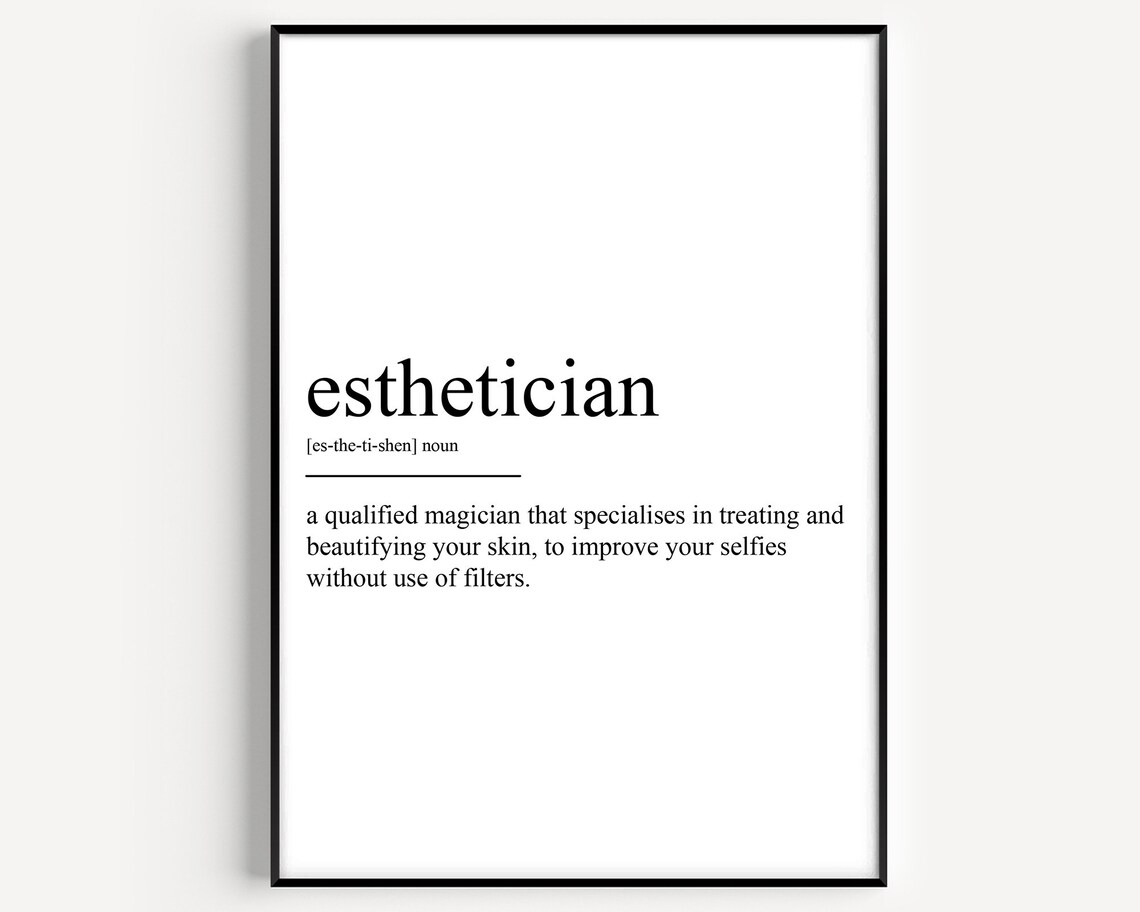 Esthetician Definition, Typography Art Print