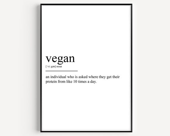 Vegan Definition Typography Quote Art Print