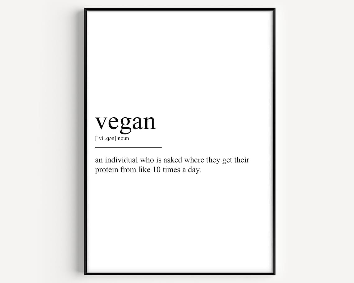 Vegan Definition Typography Quote Art Print
