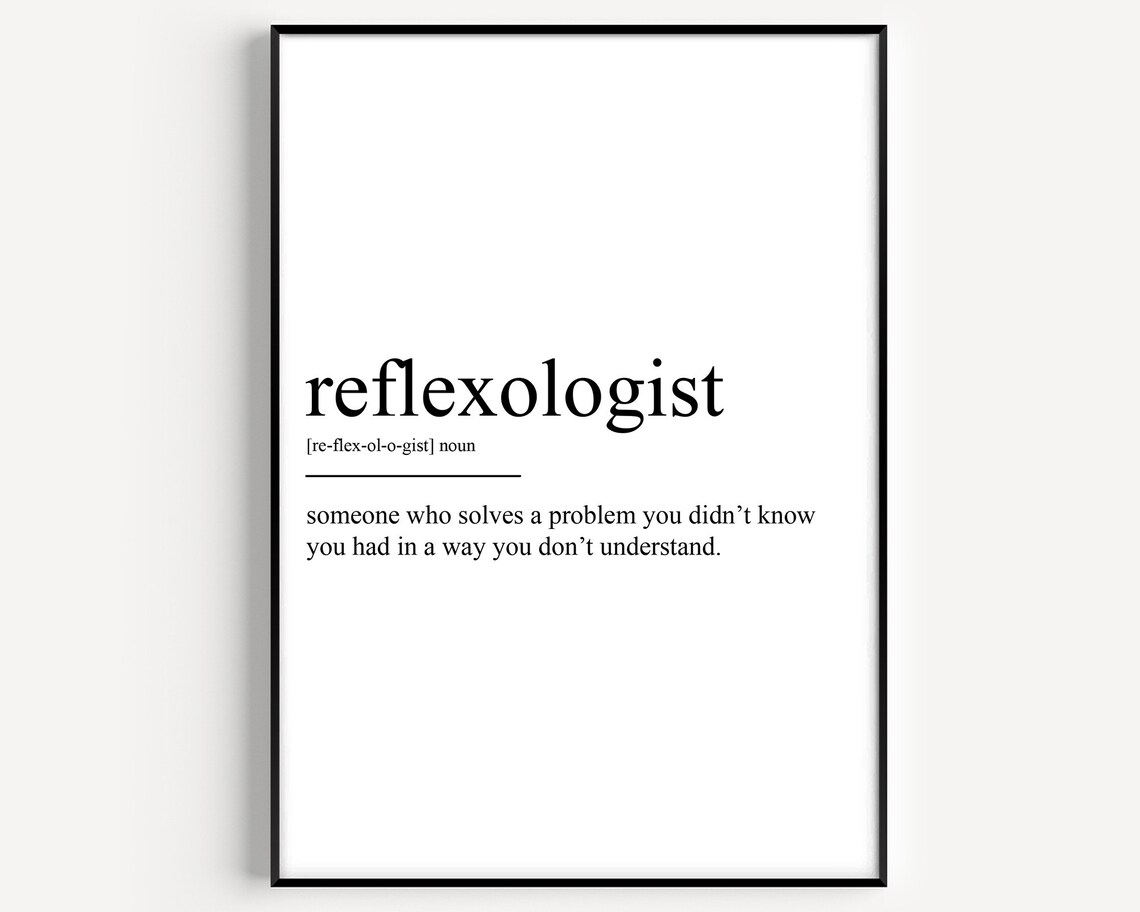 Reflexologist Definition Art Print, Typography Quote