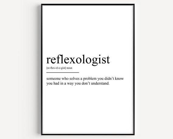Reflexologist Definition Art Print, Typography Quote