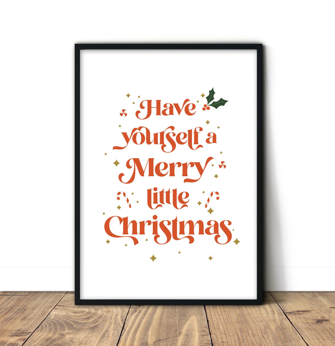 Have Yourself a Merry Little Christmas Red Script Holiday Wall Art - Image 2