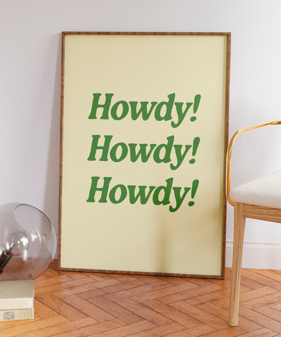 Howdy Howdy Howdy Green Retro Western Typography Quote Poster - Image 5