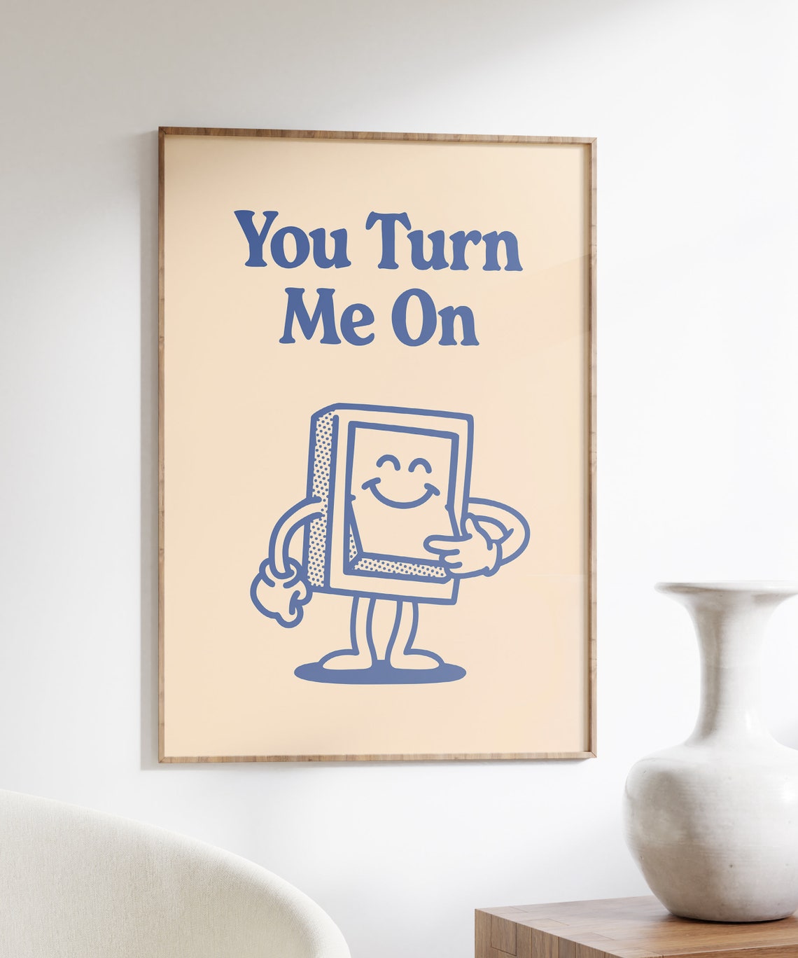 You Turn Me On Retro Switch Character Funny Love Quote Poster - Image 4