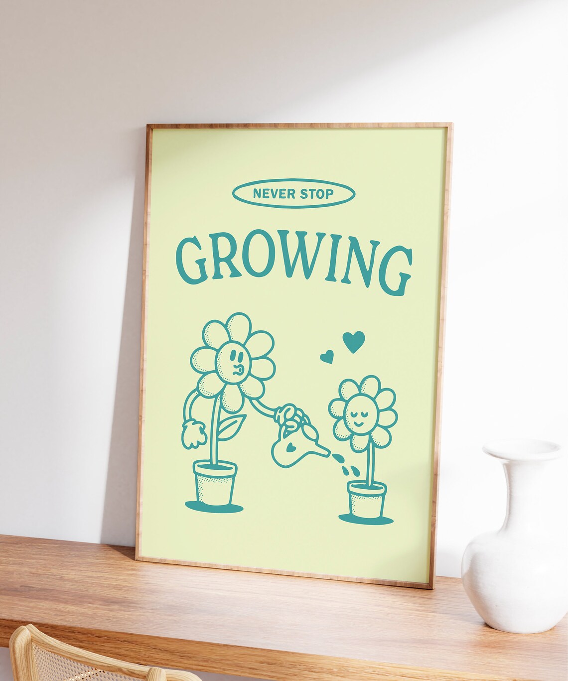 Never Stop Growing Retro Poster, Cute Illustration - Image 7
