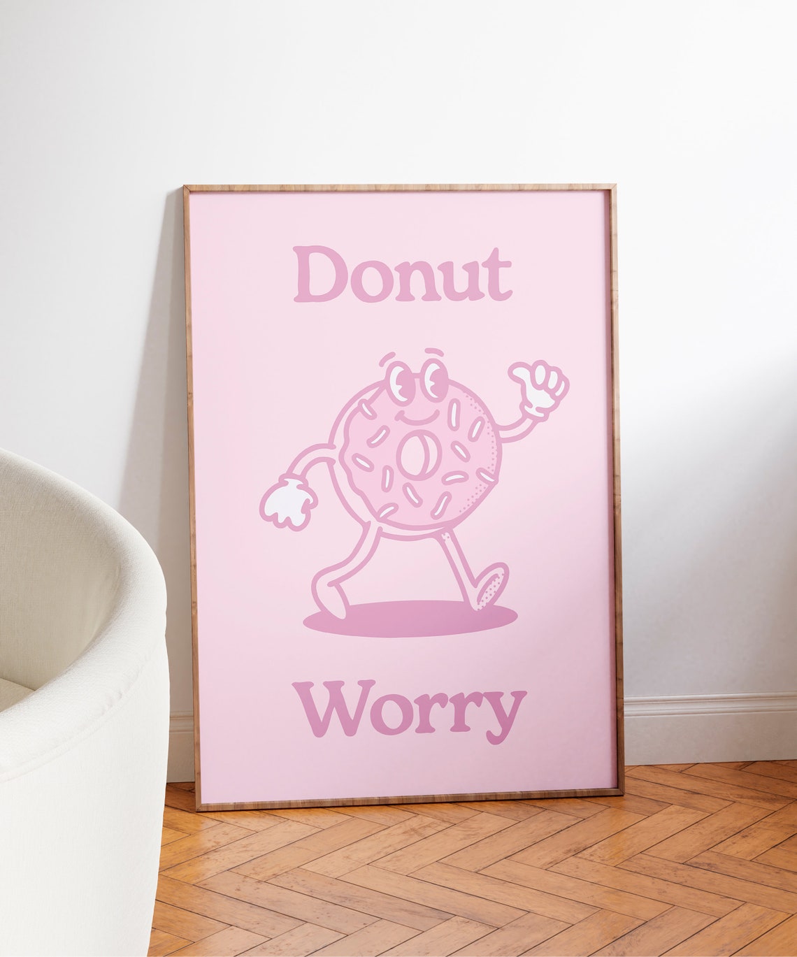 Dont Worry Printable Wall Art Cute Pink Poster Funny Retro Print Large Printable Art Wall Art Retro Illustration Art - Image 4