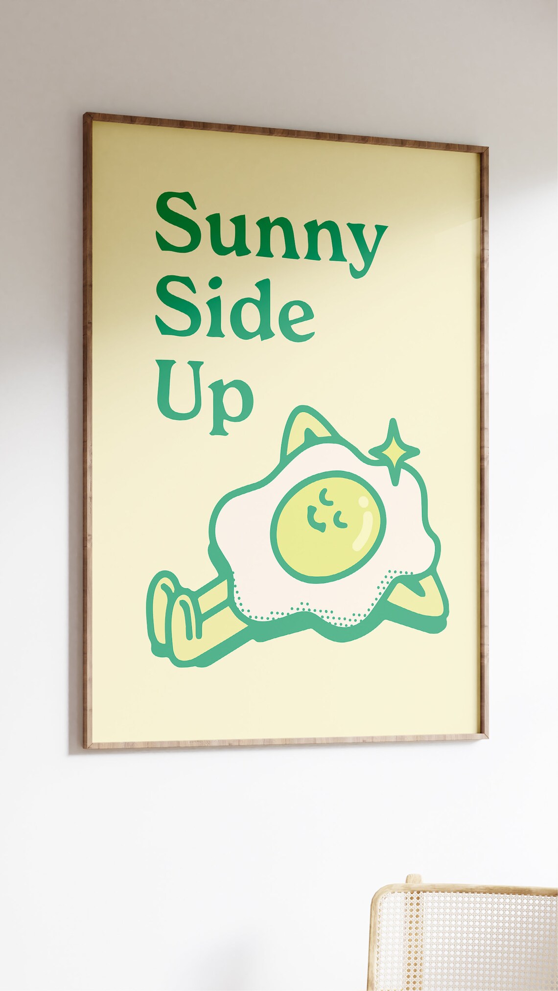 Sunny Side Up Positive Retro Quote Art Print - Image 2