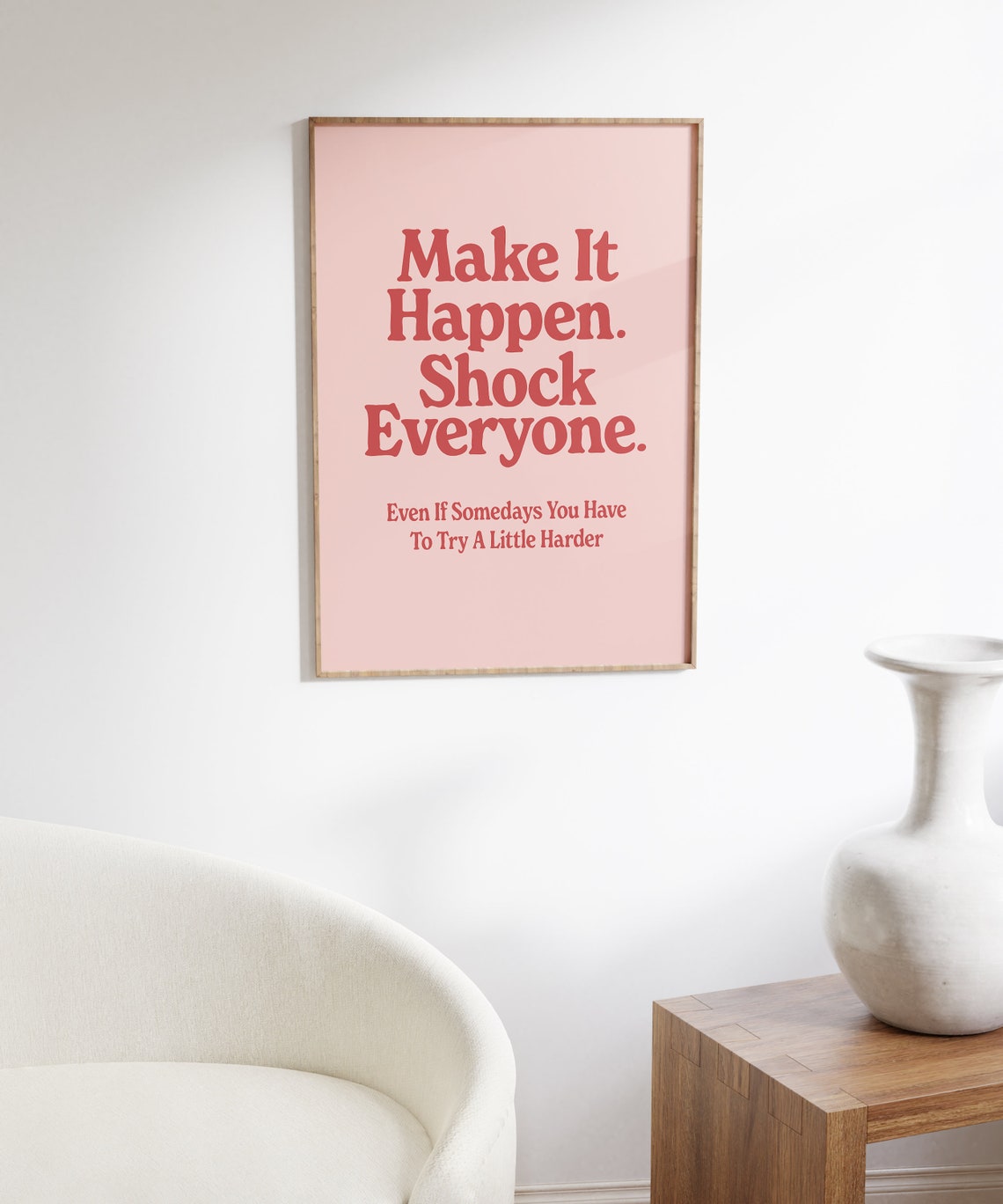 Make It Happen Wall Print Retro Motivation Poster Positive Typographic Art Daily Affirmation Art Printable Wall Art Motivational Decor - Image 6