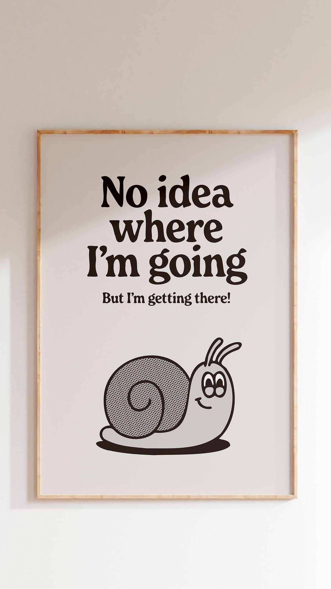 Retro Snail Poster Positive Quote Art Printable Trendy Artwork Groovy 70s Poster Affirmation Wall Art Illustration Art - Image 2