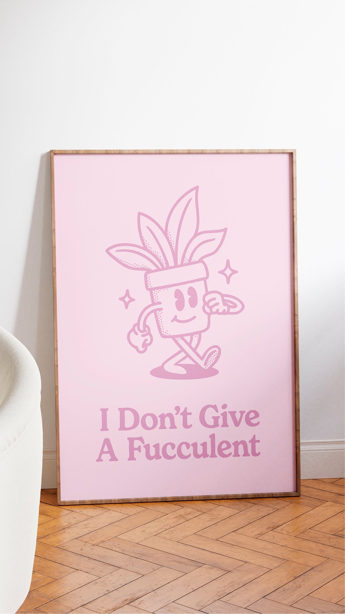 Funny Succulent Pun Quote Poster for Plant Lovers Pink Room Decor - Image 2