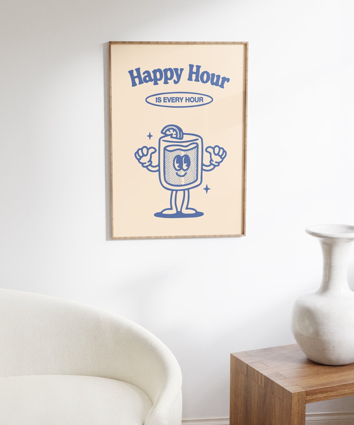Retro Happy Hour Cocktail Poster, Groovy 70s Decor - Image 5