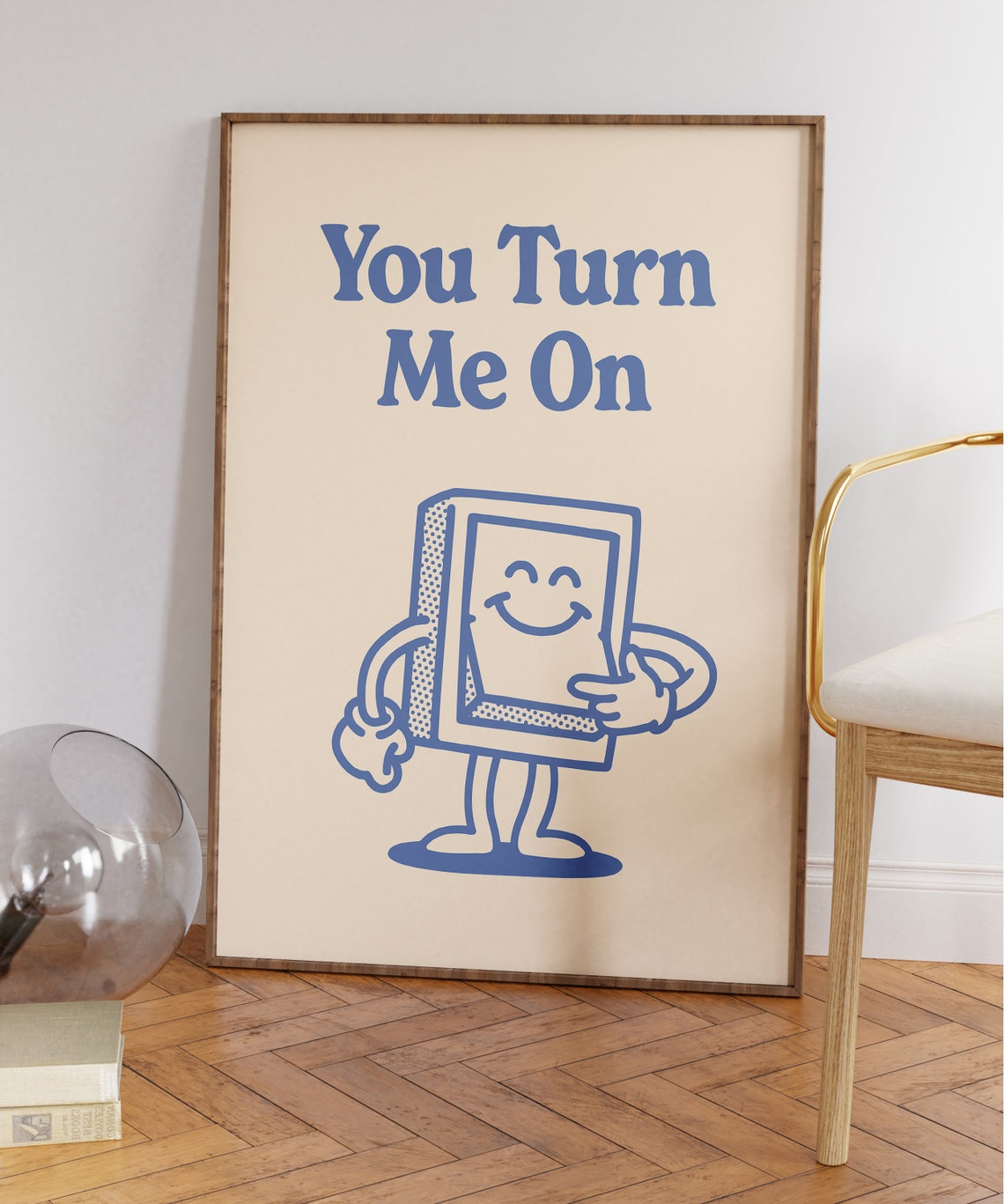 You Turn Me On Retro Switch Character Funny Love Quote Poster - Image 5