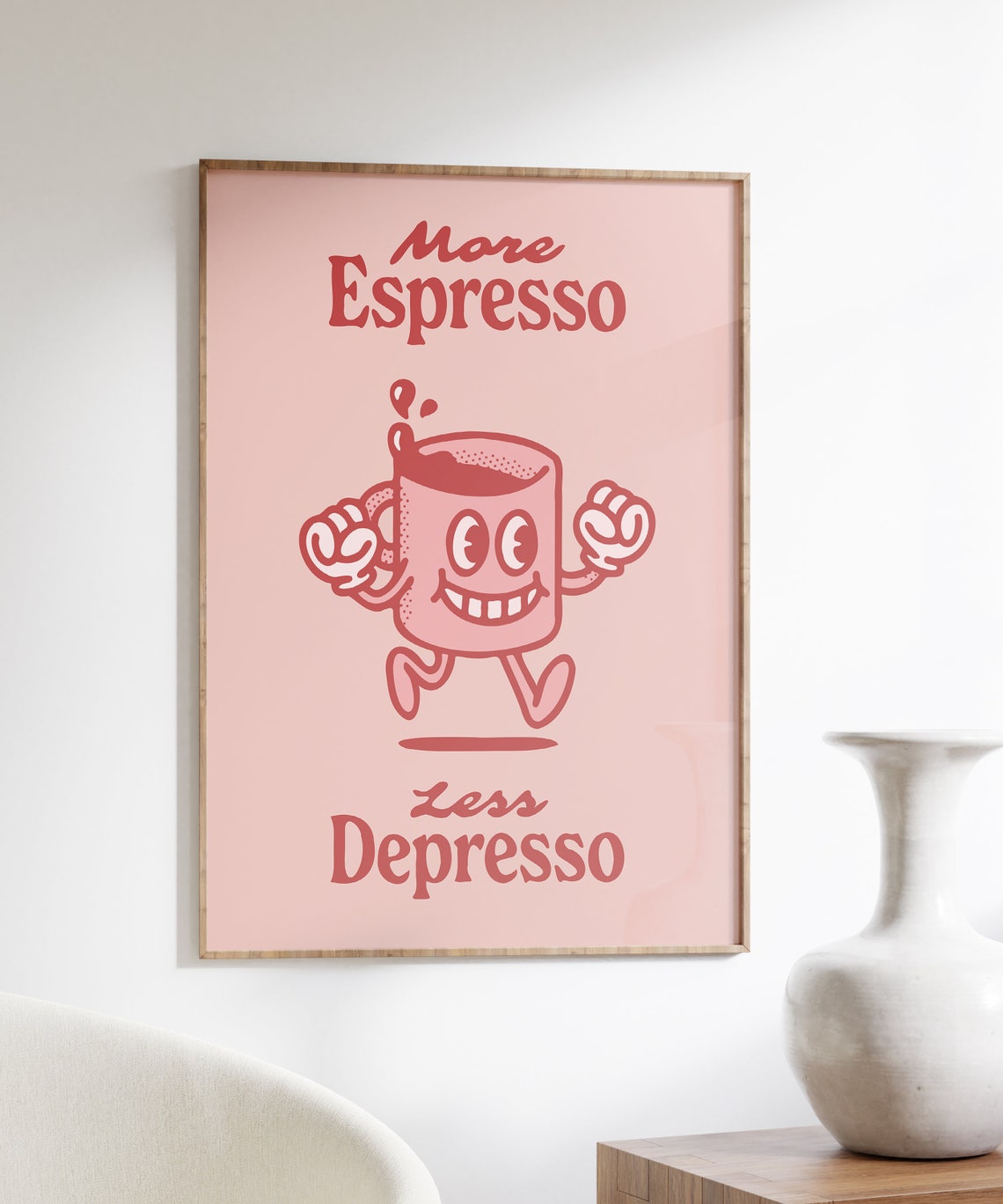 Espresso Wall Art Red Retro Coffee Poster Funny Coffee Quote Trendy Art Print Cute Kitchen Wall Art Coffee Lover Gift - Image 4