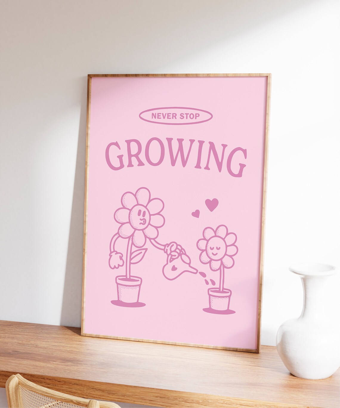 Never Stop Growing Retro Quote Art Print - Image 5