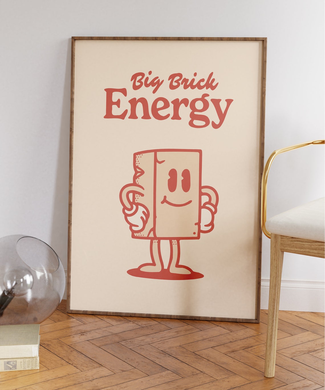 Big Brick Energy Retro Brick Character Funny Motivation Poster - Image 7